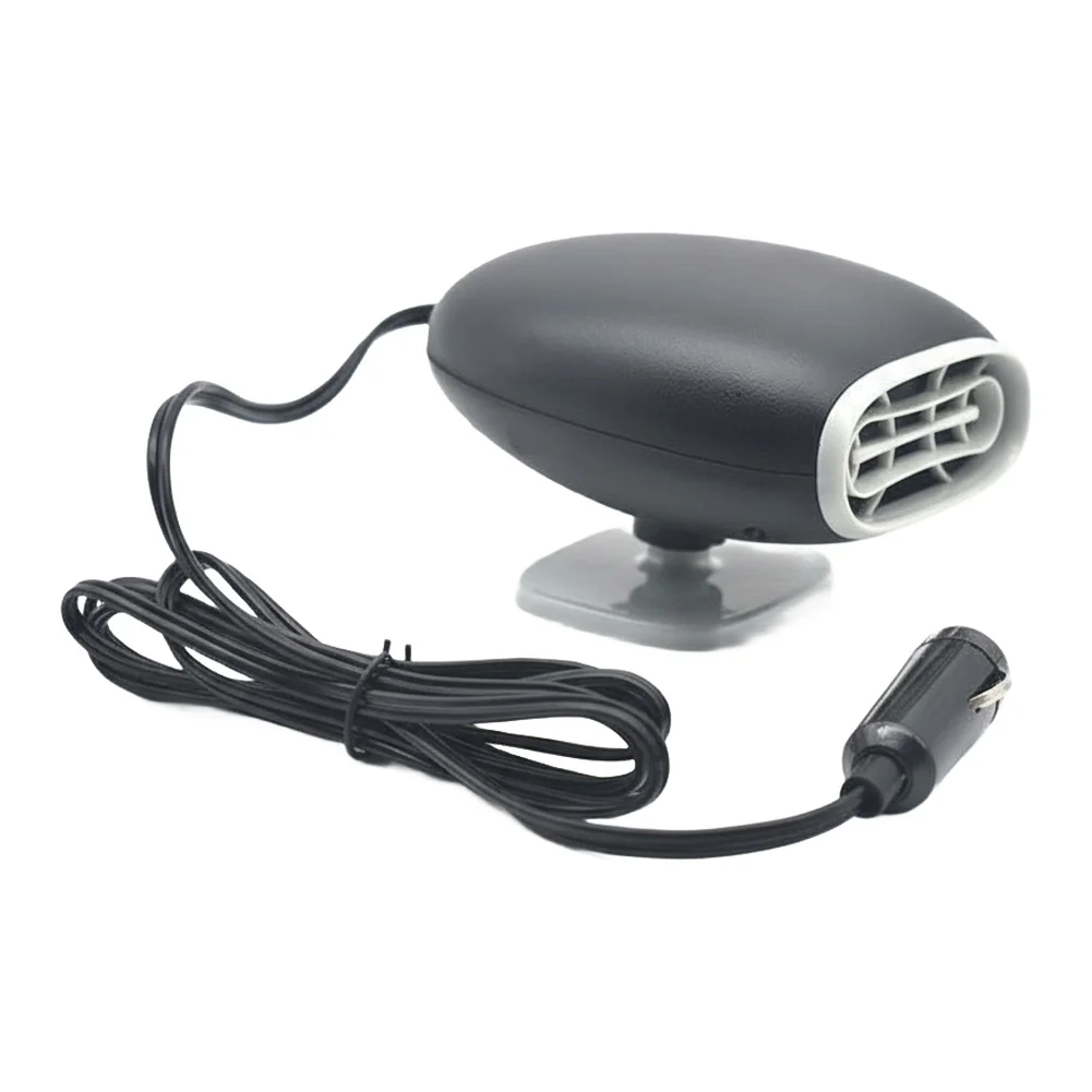 12V Portable 2 In 1 Car Heater Fan Electric Heating Warming Windshield Defroster Defogger With 360°Rotatable Base