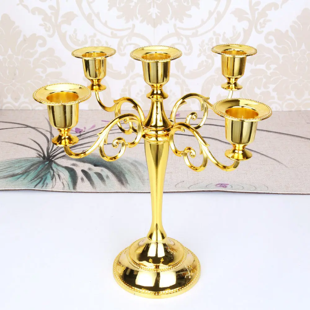 Luxury Metal Candle Stand Romantic Wedding Home Table Decoration Vintage Style Polished Ornate Candlestick For Dining Event view 4