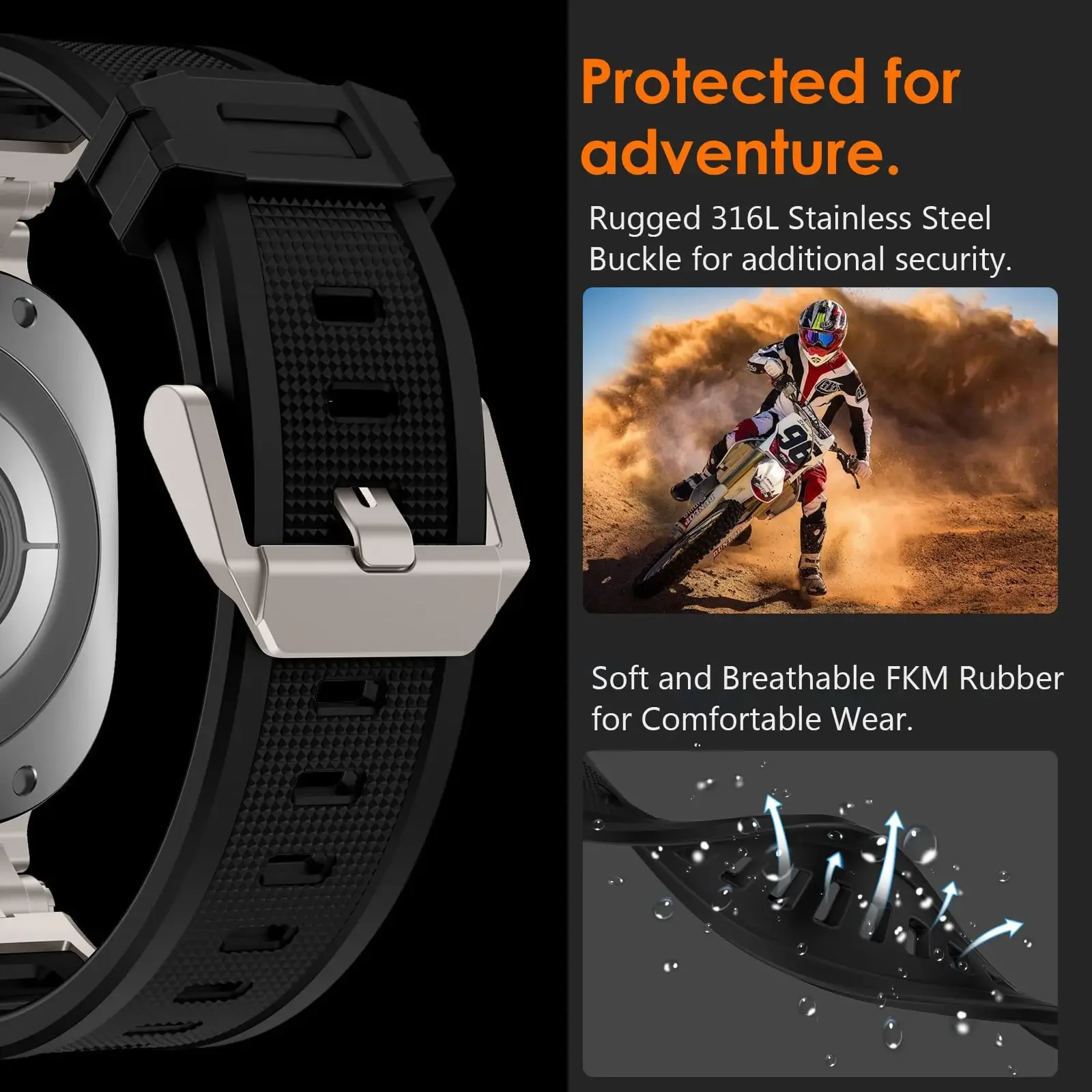 حزام مطاطي رياضي من البولي يورثين الحراري لسامسونج جالاكسي الترا ، شريط سيليكون ناعم ، سوار بدون ثغرات ، كوريا ، 47