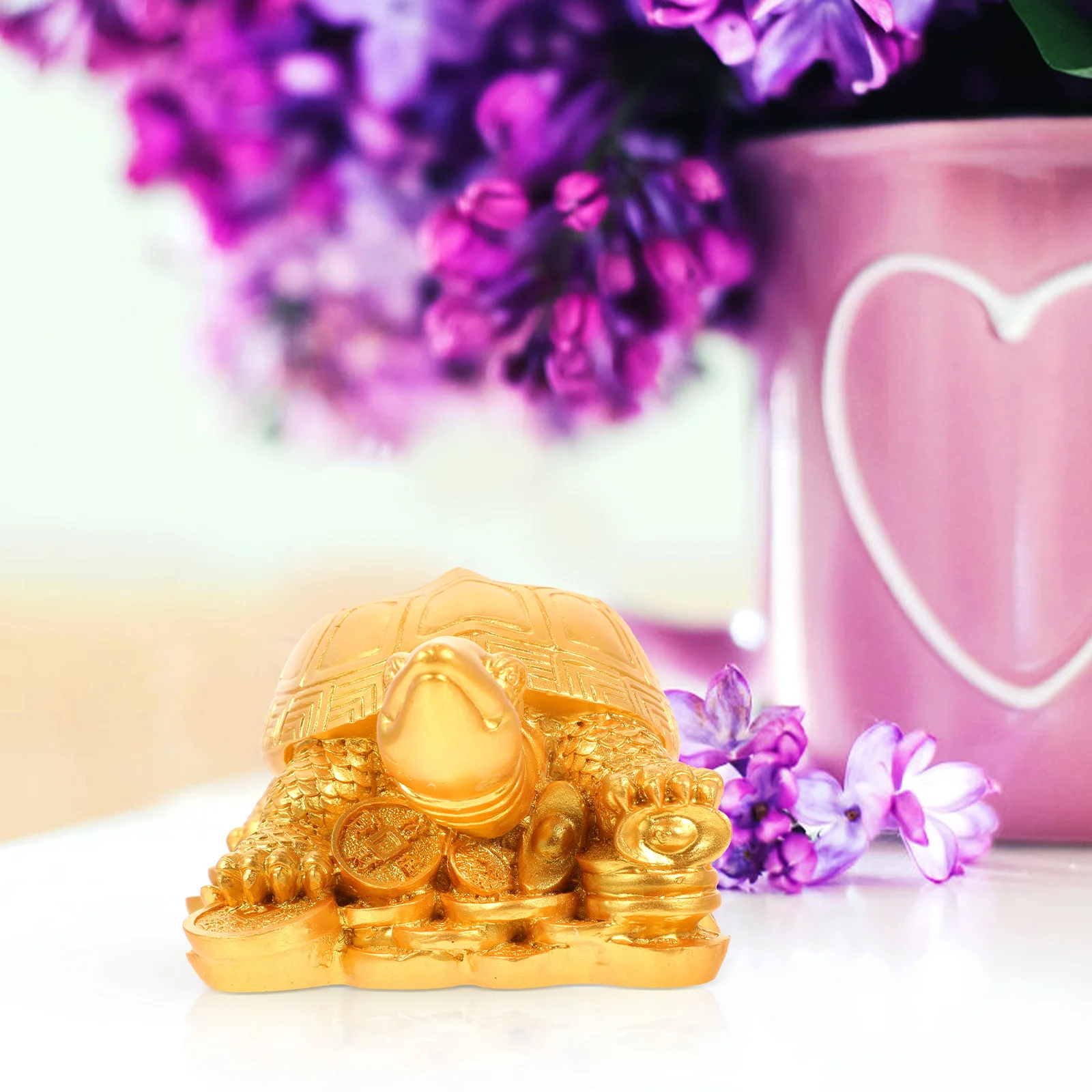 

Resin Desktop Turtle Adornment Wealth Luck Turtle Decor for Living Room Study Bedroom Elegant Style Financial Fortune