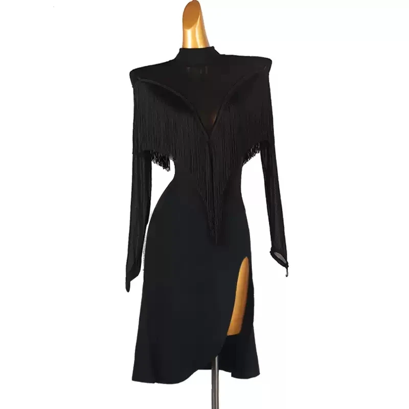 

Women Latin Dance Fringed Dress Performance Competition Skirt Sexy Ballroom Wear Girls Outdoor Clothing Prom Evening Stage Suit