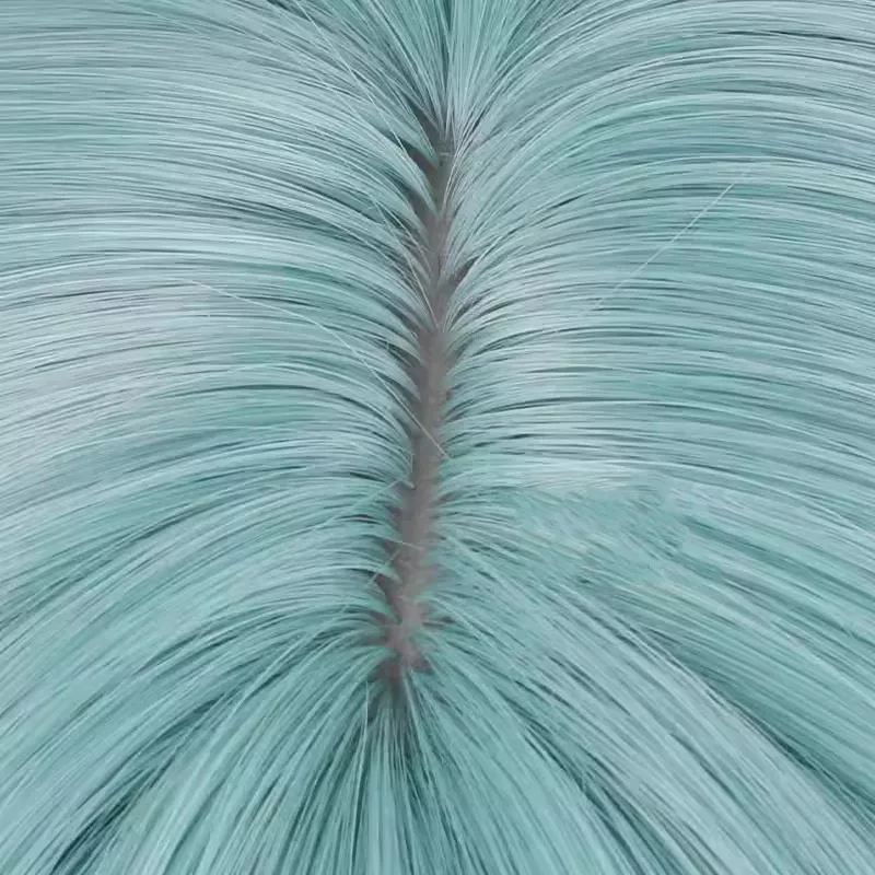 Anime Mikuu 꽃 코스프레 가발 96cm 긴 땋은 포니 테일 혼합 녹색 머리 스트레이트 피그 테일 가상 아이돌 Vtuber Headwear