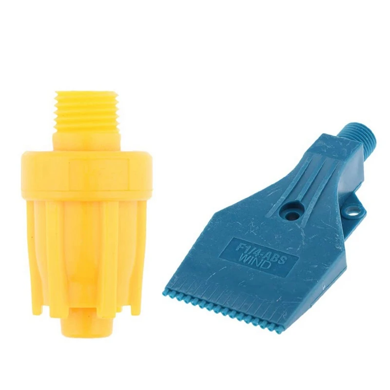 ABJA-2 Pcs Air Blowing Nozzle 1/4 Inch Male Thread Fan Nozzle Wind Jet Spray Nozzle 3 Hole Flat And Round Shape Nozzle
