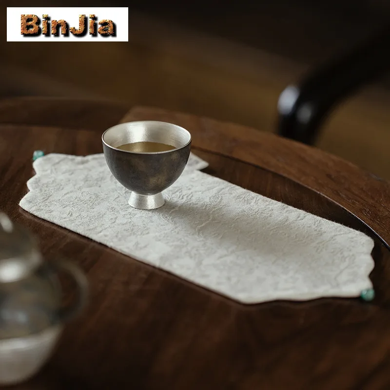 Japanese Style Cotton Linen Tea Table Mats Luxury Drink Coaster Household Dinner Table Cloth Mat Cafes Accessories Collection