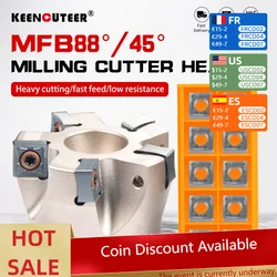 MFB288/45R 50mm-100mm Milling Cutter Large Depth Of Cut, 45 Degrees Heavy Cutting Disc Heavy Cutting  SNMU Milling Cutter