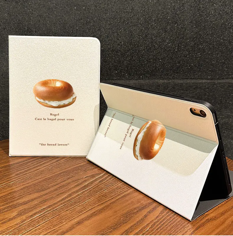 Personalized English Niche Bagel Bread For iPad Pro 13 11 M5 M4 M3 M2 Air 3 2 1 11th A16 12.9'' 10 9 8 5 Th Mini 7 6 5 4 Case