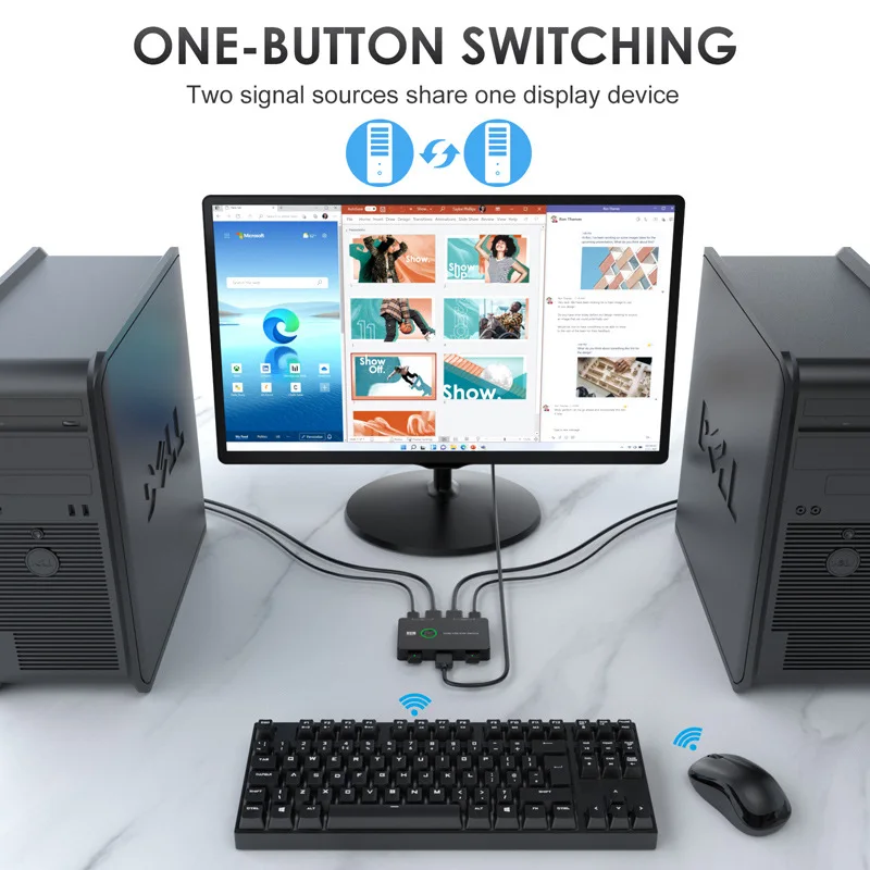 USB KVM Switch Adapter One Button Switching USB Shared Switcher for PC Laptop Keyboard Mouse Printer USB Switch Controller Hub