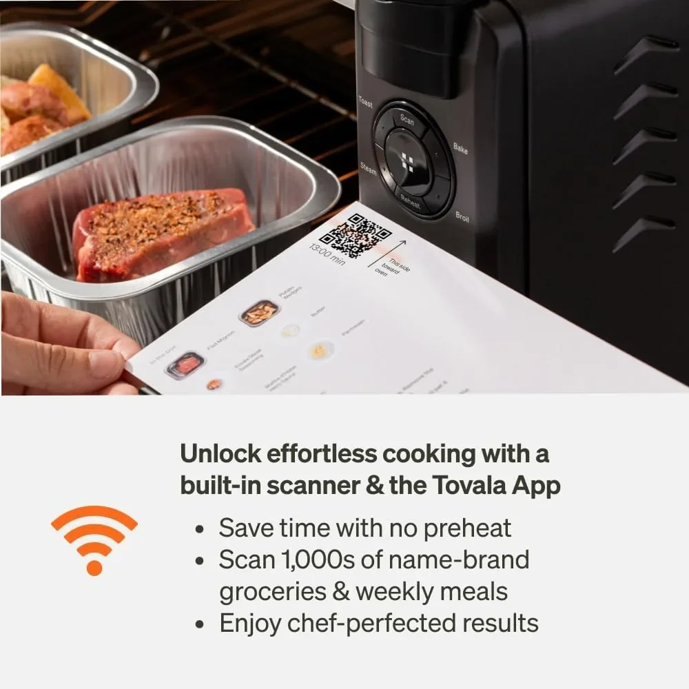 6-in-1 Countertop Convection Oven - Steam, Toast, Air Fry, Bake, Broil, and Reheat - Smartphone Control Steam