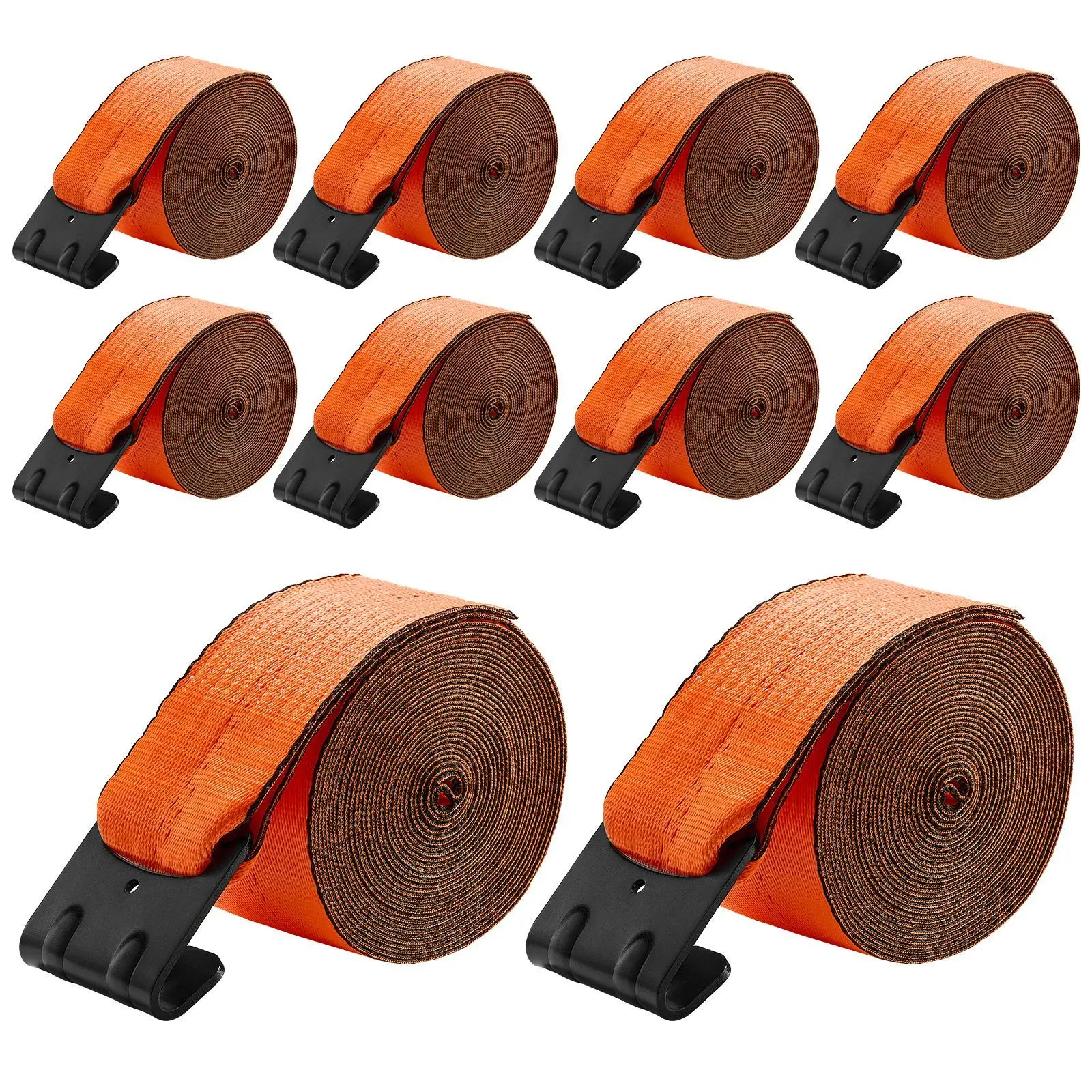 Winch Straps, 4 in x 30 ft Truck Straps with Flat Hook, 10 Pack Heavy Duty Trailer Straps with 18000 lbs Break Strength, Cargo T