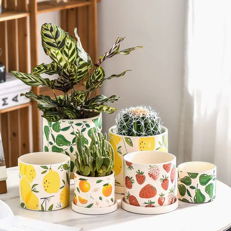 Creative Strawberry Fruit Flower Pots, Simple Breathable Flowerpot, Succulent Plant Potted Plant, Living Room, Office Home Decor