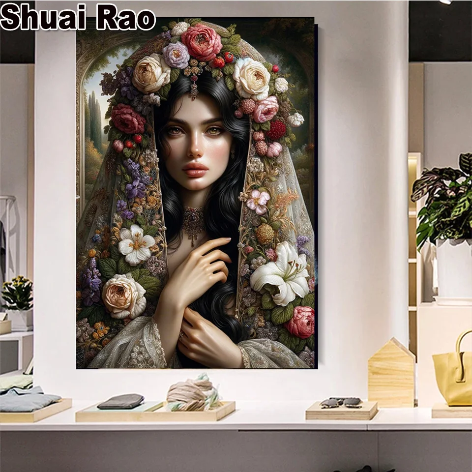 Europe Flower Woman Diamond Painting New Collection 2024 DIY Full Diamond Mosaic Embroidery portrait Christmas decoration