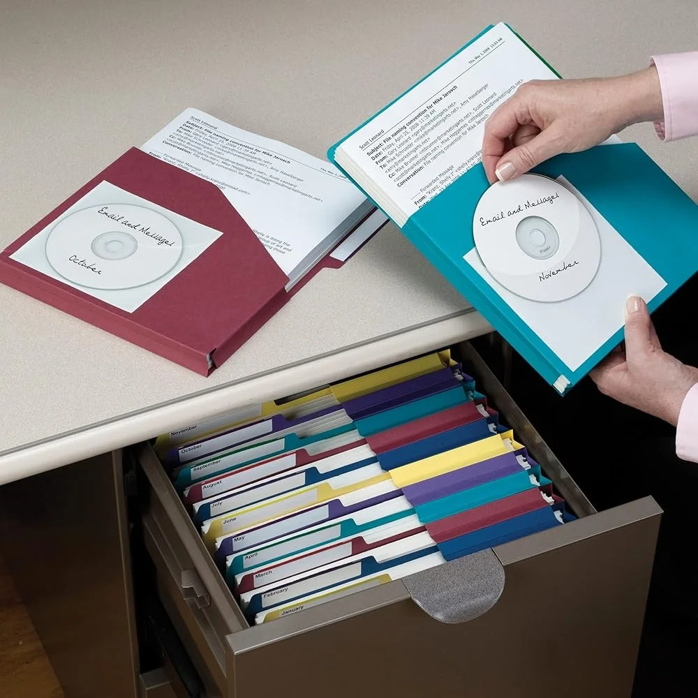 Self-Adhesive Poly Pockets CD DVD Size Resealable Flap Clear 10 Pack Acid Free PVC Free Organizer Sleeves Media Storage