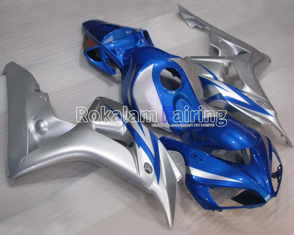 ABS Plastic For Honda 2006 2007 CBR1000RR 06 07 1000 RR CBR Silver Blue Motor Aftermarket Fairing (Injection molding)