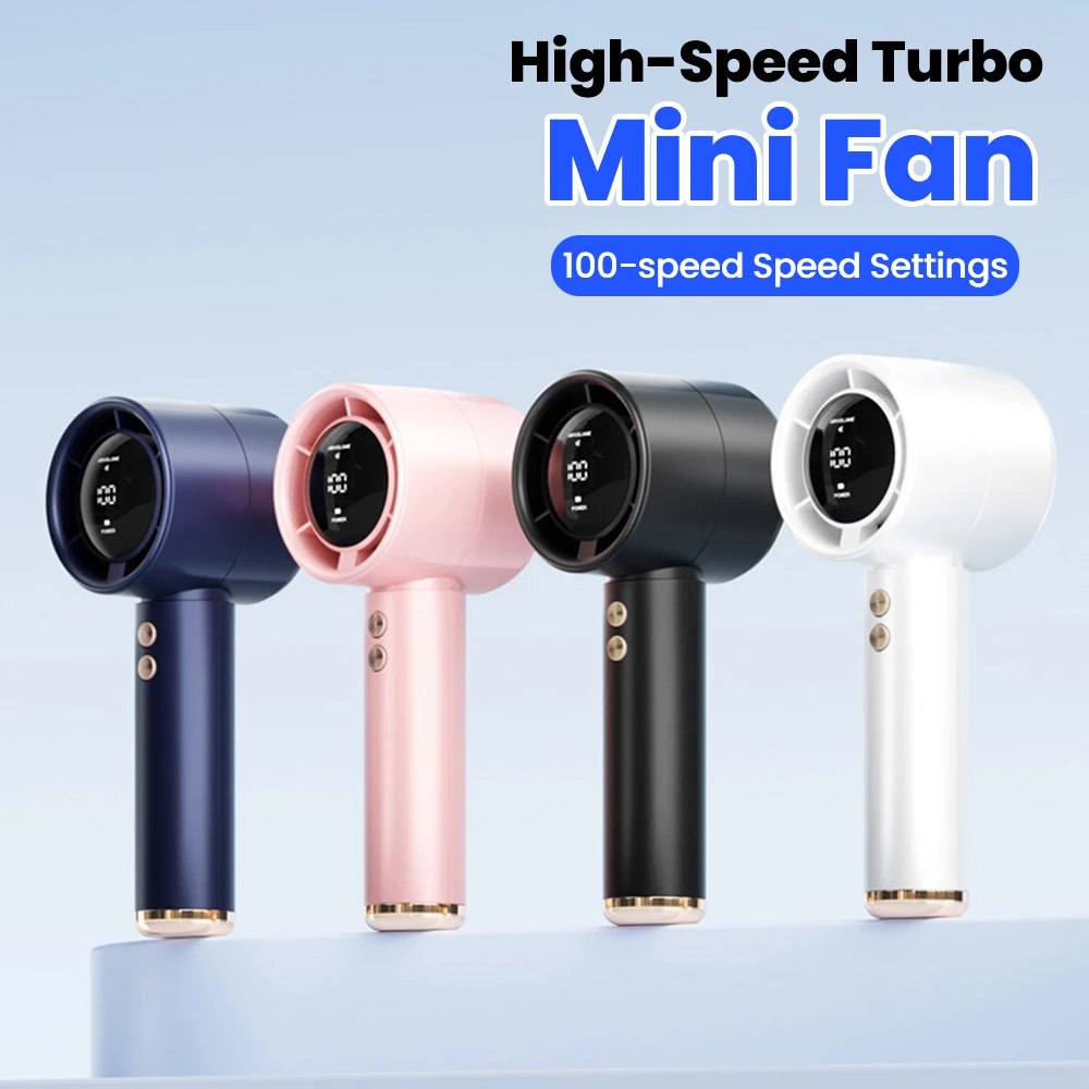 100-speed high-speed handheld fan USB mini portable rechargeable turbo desk fan