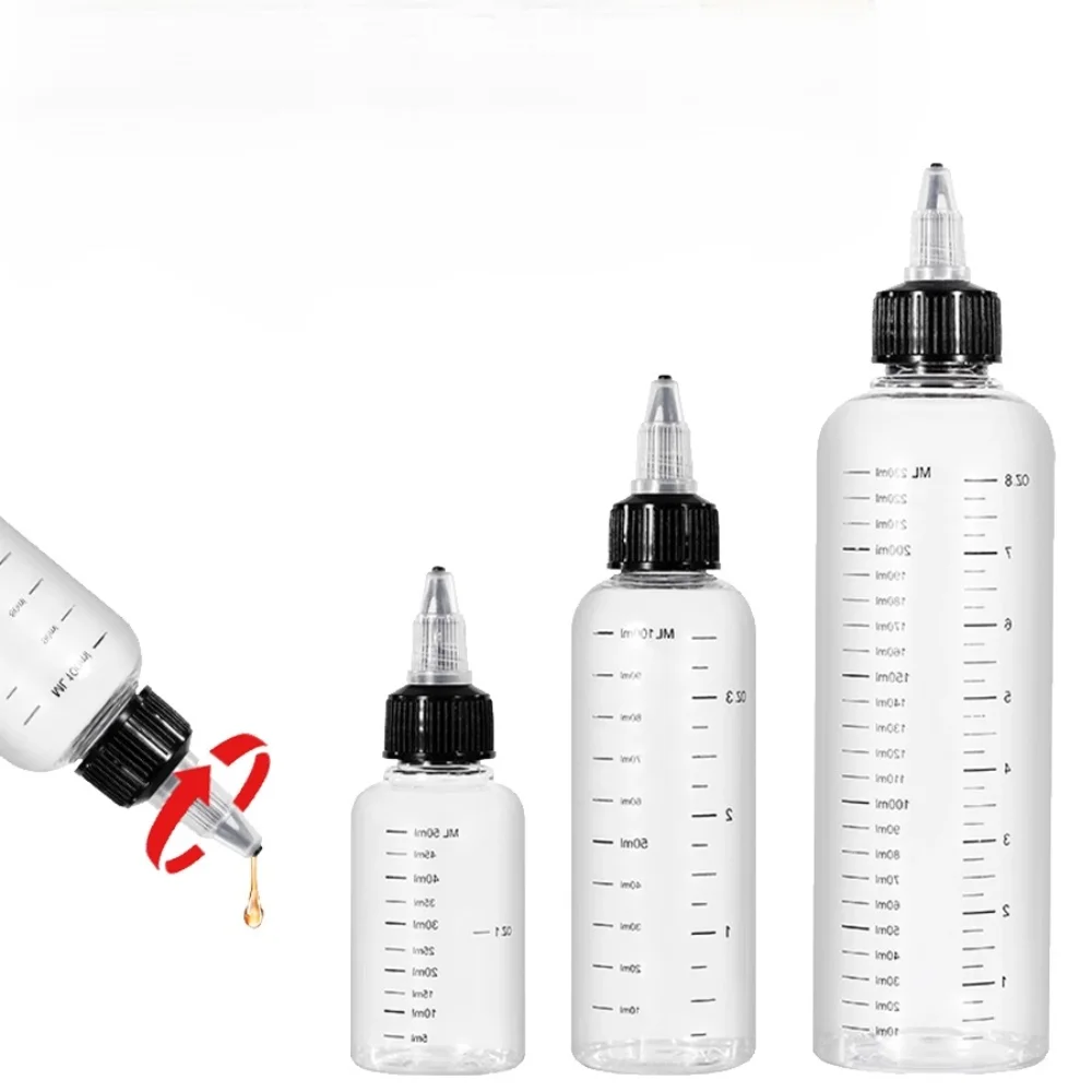 1 pz 30 ml/60 ml/100 ml/120 ml/250 ml di Plastica PET Succo di Liquido Capacità Bottiglie Contagocce Twist Tappo Superiore Pigmento Del Tatuaggio