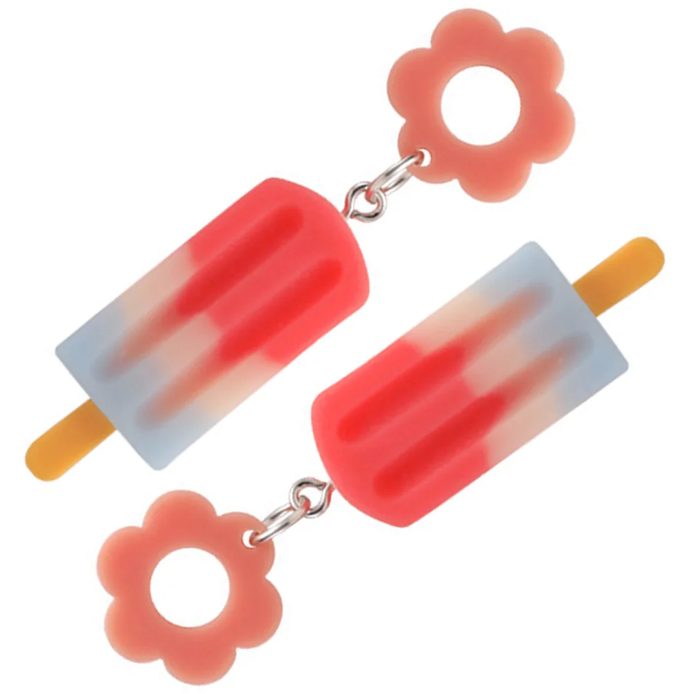 

1Pair Colorful Earrings Fun Ice Cream Dangle Earrings for Women Stylish Drop Jewelry Cute Ear Accessories Trendy Gift for Female