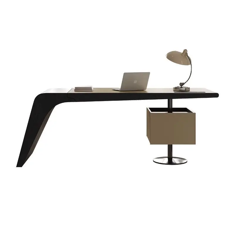 Lmm Living Room Open Desk Modern Saddle Leather Office Computer Desk