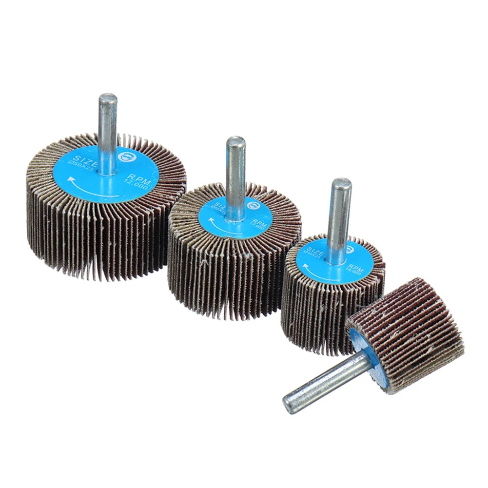 Efficient Sanding Flap Wheel Set 4PCS With Different Sizes Perfect For Polishing And Repairing Metal Materials