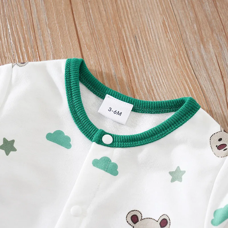 2pcs Infant\'s Bunny Koala Print 0-24M Bodysuit Spring and Autumn Comfy Long Sleeve Onesie, Baby Boy\'s Clothing, As Gift