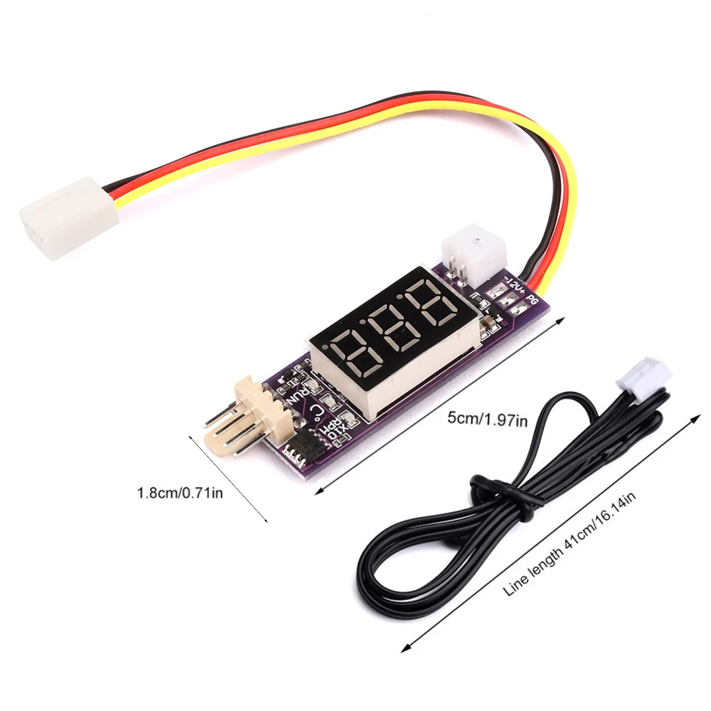 DC8-16V 4 Wire PWM PC CPU Fan Temperature Control Thermostat Speed Controller LED Digital Display Speed Governor With 3P Cable