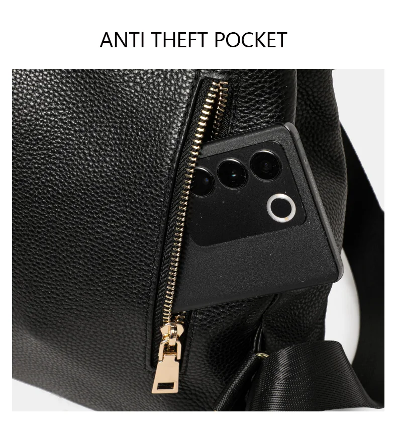 Damen-Rucksack aus genarbtem Leder, Mini-Rucksack mit Kordelzug und goldener Schnalle, lässiger Tagesrucksack für Damen, ideal für Arbeit und den täglichen Gebrauch – Detail 5