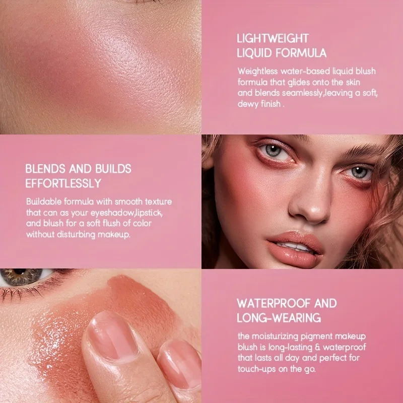 Beauty Liquid Blush Natural Liquid Contouring Face Blusher Lasting Waterproof Multi-purpose Facial Nourishing Blush Stick Cheek