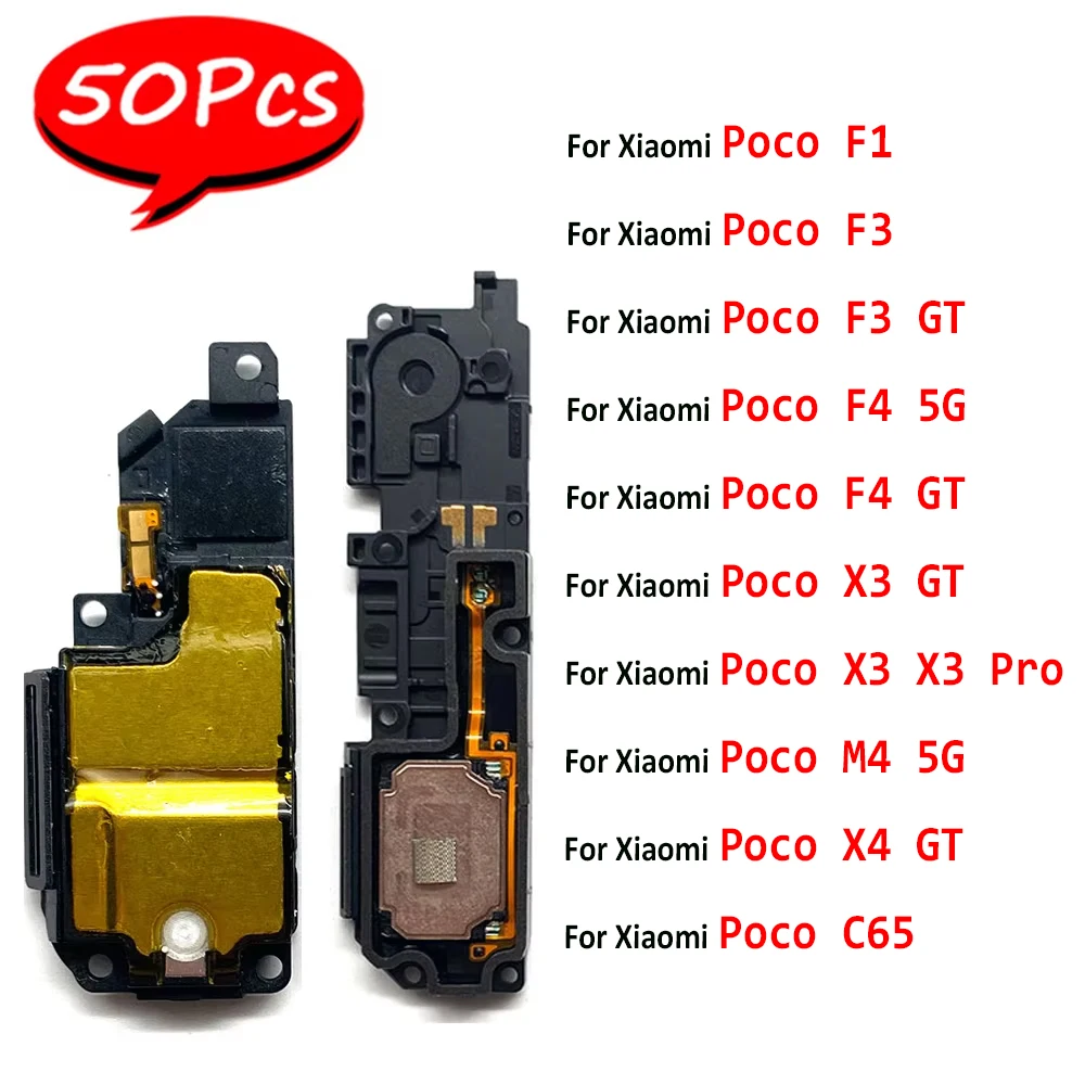 50Pcs，NEW Loudspeaker bottom Loud Speaker Sound Buzzer Ringer Flex Cable For Xiaomi Poco F3 GT M4 5G X4 GT F4 5G X3 Pro F1 C65