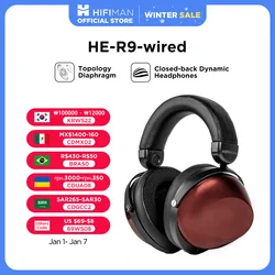 HIFIMAN HE-R9 Dynamic Closed-Back Over-Ear Headphones with Topology Diaphragm-Wired Version