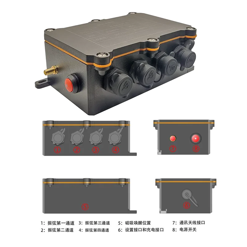 AC104-8B Wireless Eight-Channel Vibrating Wire Collector Data Transmitted Rebar Meter Rebar Stress Anchor Cable Stress Meter