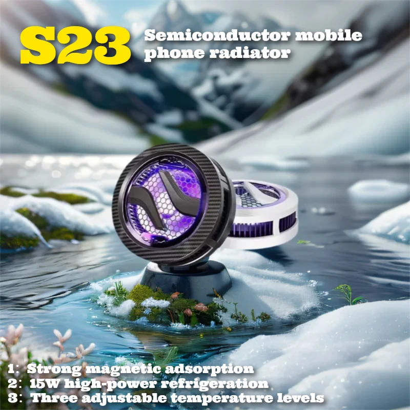 

S23 Mobile Phone Gaming Accessories PUBG Game Cooler TEC Semiconductor Magnetic Cooling Radiator Type-c Universal Cool Heat Sink