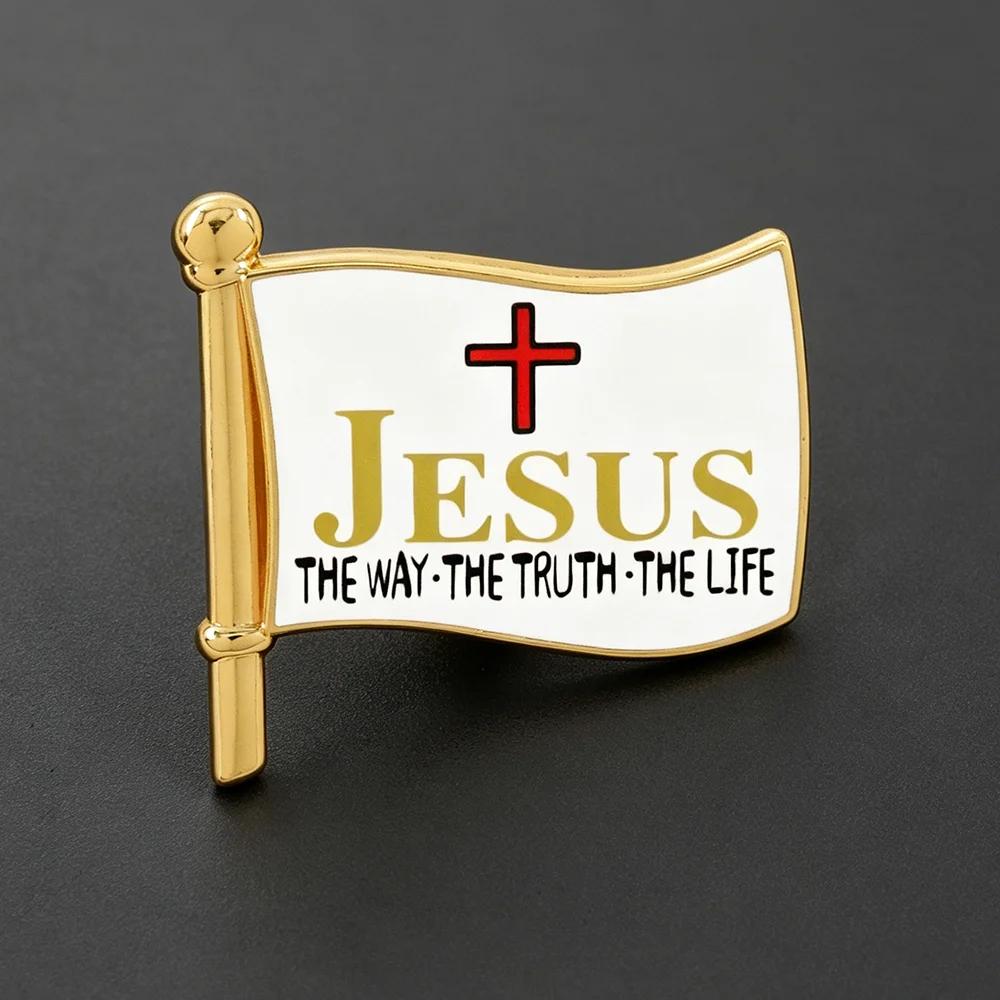 

Christian Flag The Way The Truth The Life Enamel Pin Jesus Cross Lapel Brooch Religious Faith Inspired Badge For Backpack Clothe