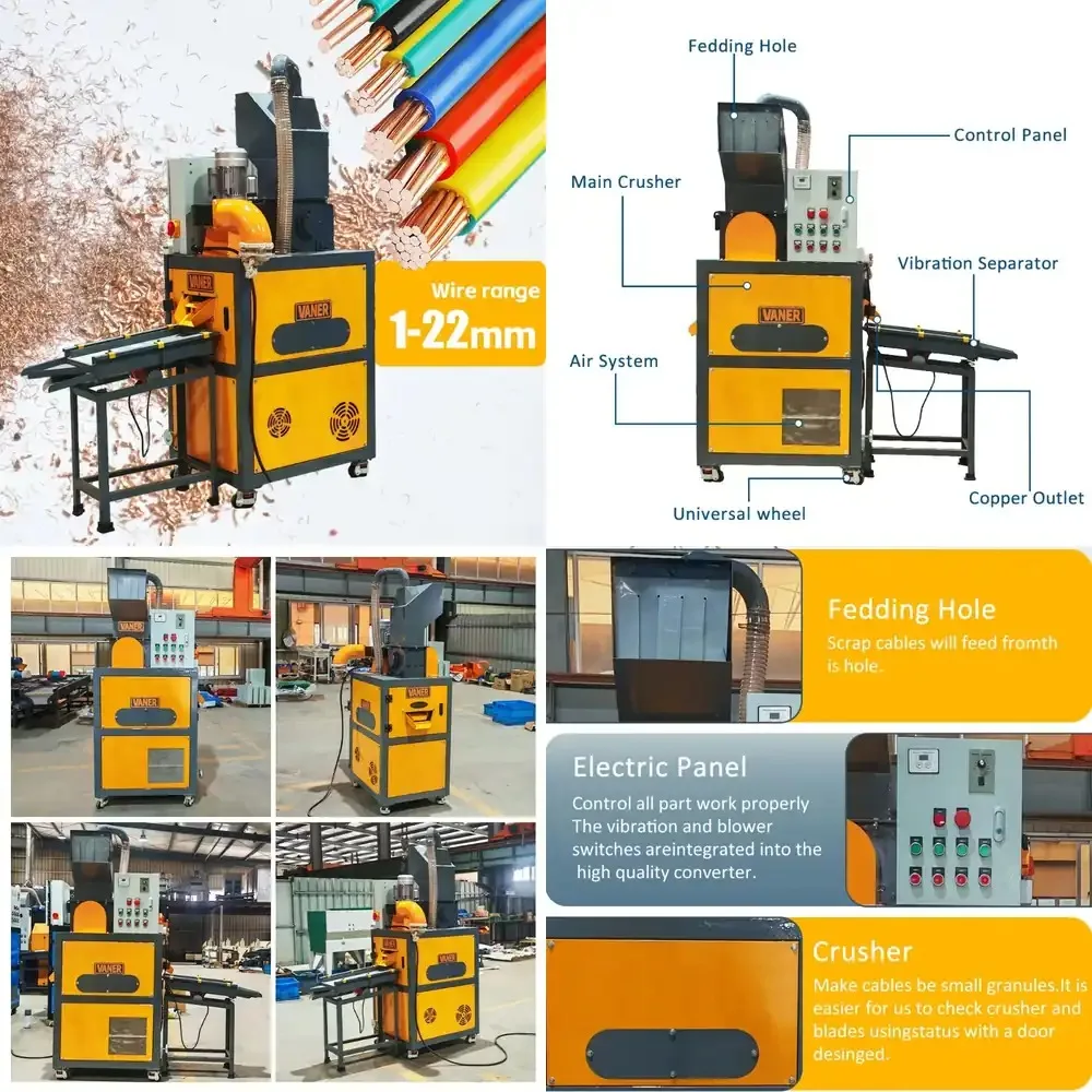 

Hot saleHigh Sorting Rate Automatic Cable Shredder Waste Copper Wire Granulator Recycling Machine for Cable Market