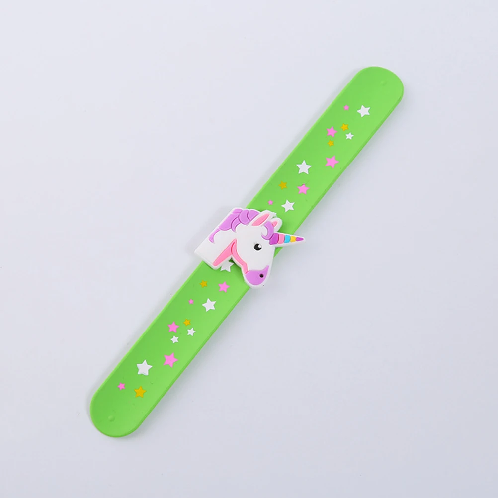 

6 Pcs Unicorn Snap Ring Random Color Wristbands Slap Bracelets for Kids Girls Fashionable