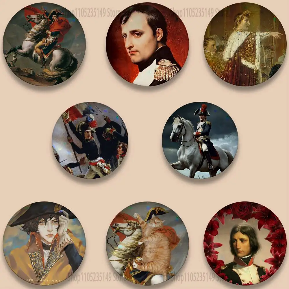 Napoleon Bonaparte 58mm Round Cartoon Brooches Badge for Backpack Accessories Hat Decoration HD Print Handmade Gifts