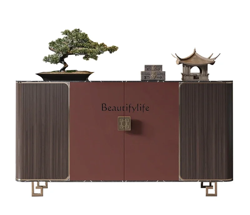 

13New Chinese minimalist light luxury partition entrance cabinet storage decorative tea cabinet