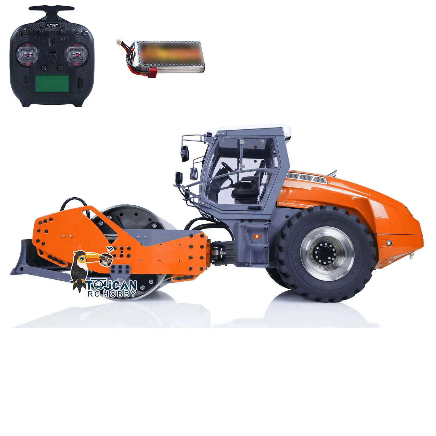 

1/14 LESU Ready to Run Aoue-H13i Metal RC Hydraulic Road Roller Sound Light Remoted Painted Finished Car Toys Cars Model TH23509