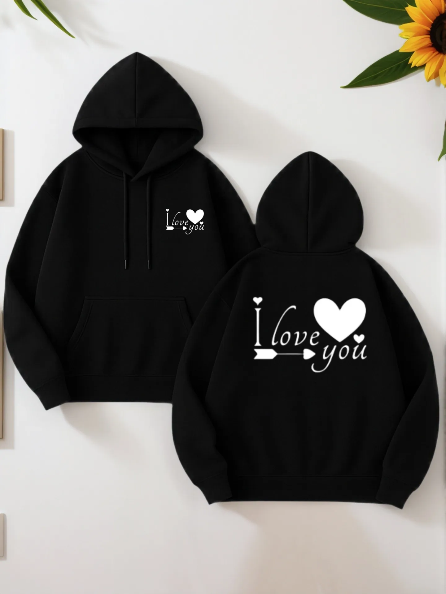 

Graphic Hoodie Men, Letter Print, Casual Style, Cotton Blend, For Men, For Everyday Wear
