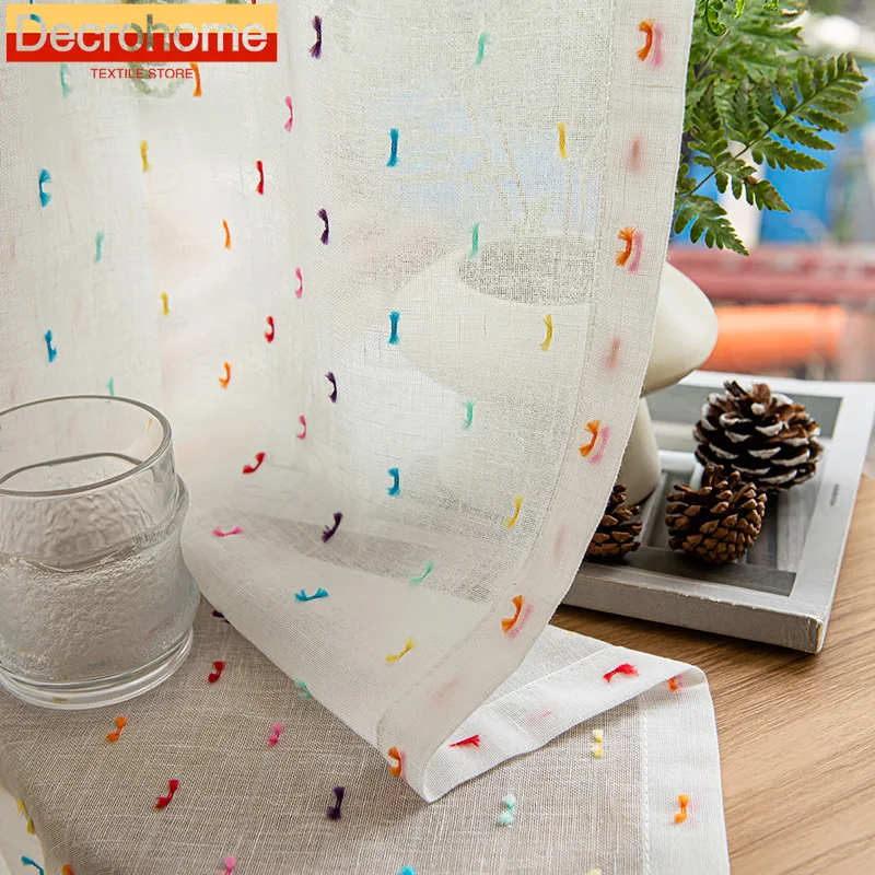 

Розовая Девушка Радуга Конфеты Детская Комната Тюлевые Шторы для Гостиной Столовой Спальня Нестандартного Размера Современные Украшения Шторы