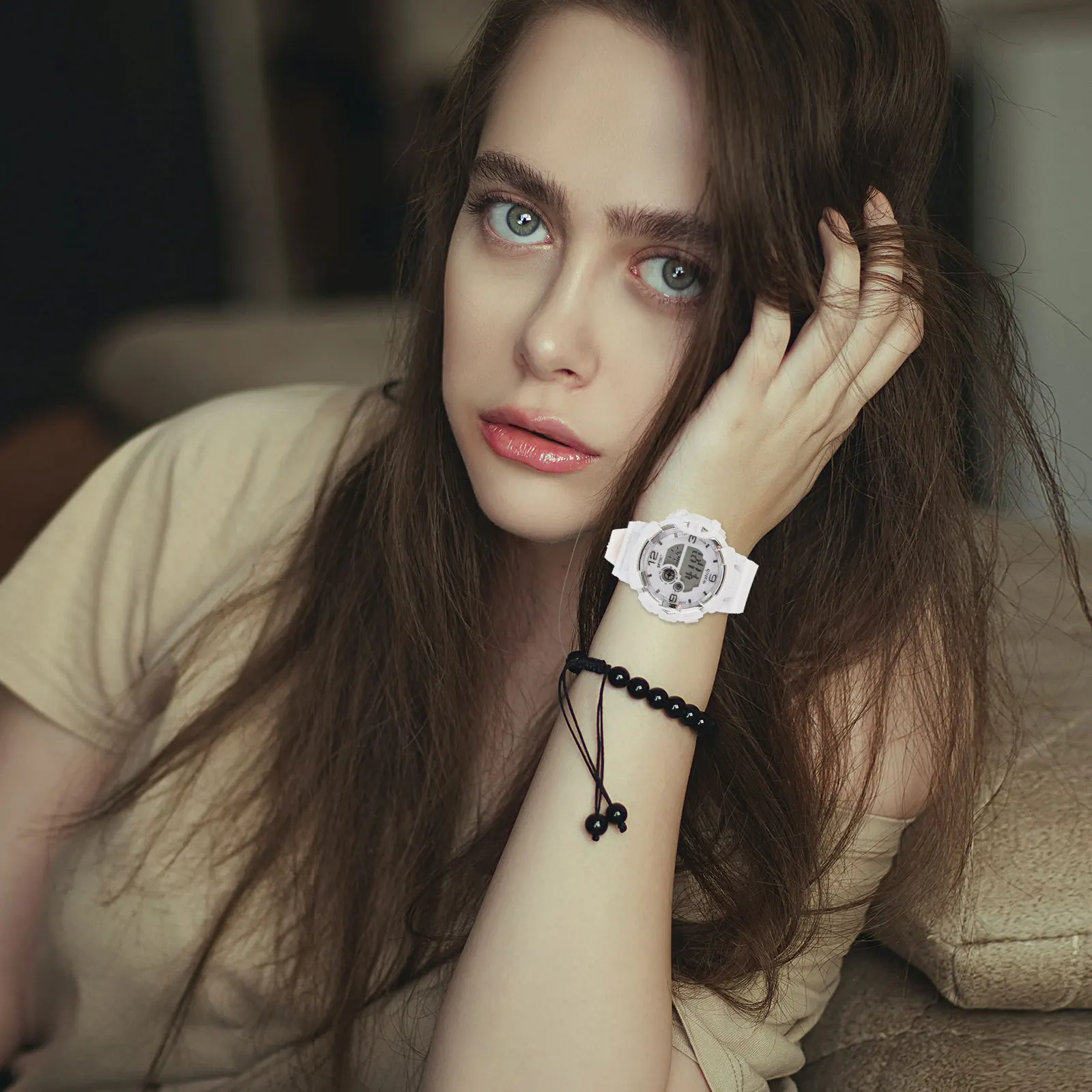 

Digital Luminous Electronic Watch Waterproof Multifunction Student Sports Timepiece for Outdoor Running Cycling Gym Workout