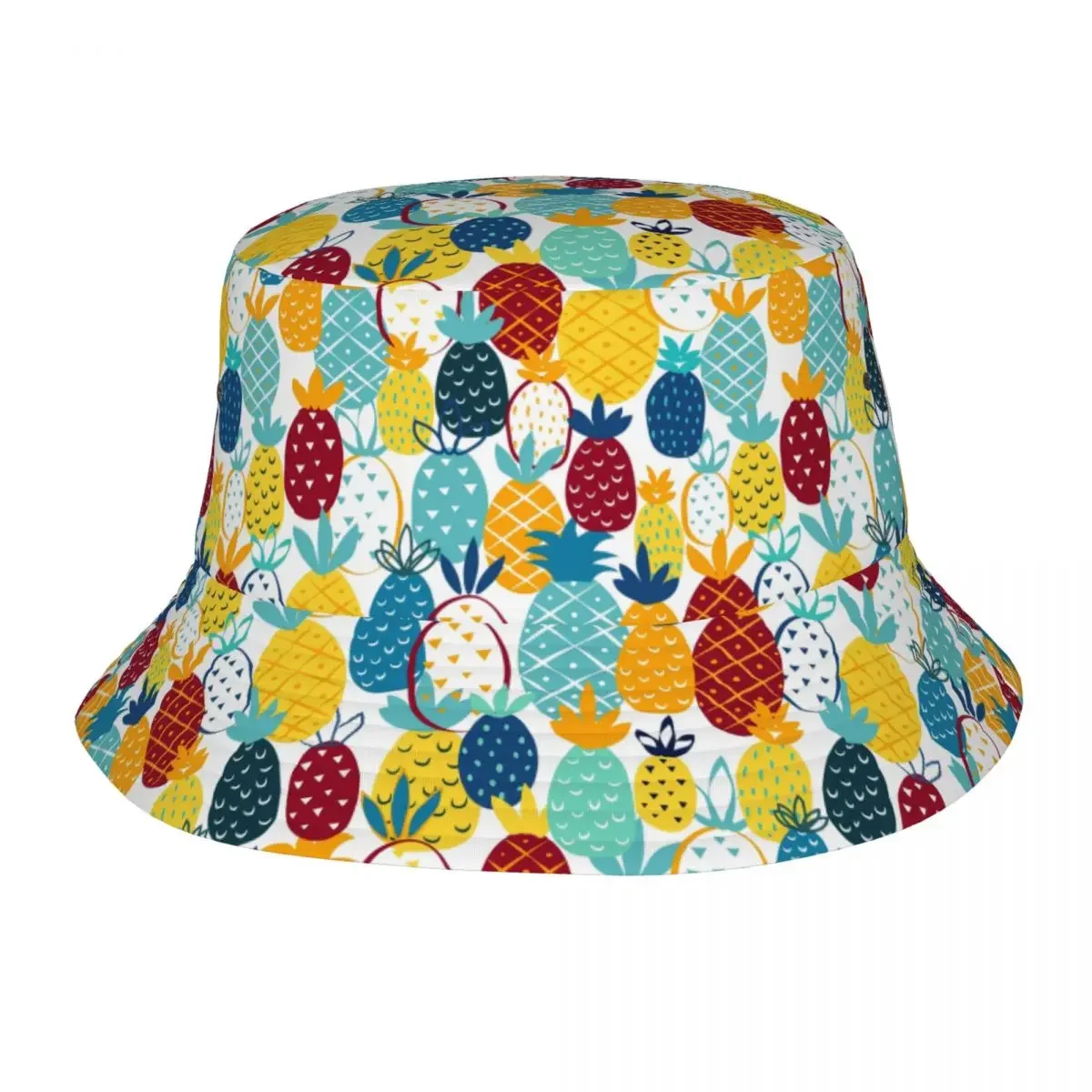 Summer Watercolor Pineapple Pattern Bucket Hats Men Women Unisex Fashion Summer Fisherman Cap