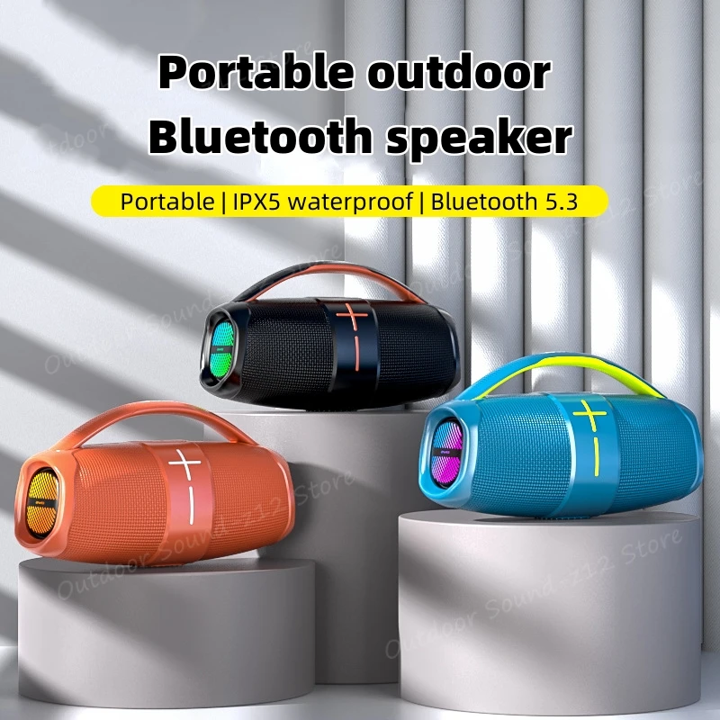 Portable Amplified Boombox Speakers 20W Outdoor Bluetooth 5.3 Wireless Bass Sound Box IPX5 Waterproof Resistant Subwoofer Y887