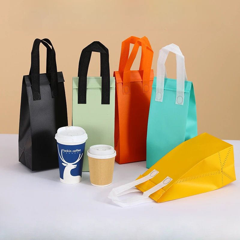 

Non-woven Fabric Aluminum Foil Insulation Bag Milk Tea Packaging Bags Single Cup Double Cup Coffee Beverage Seal Takeout Handbag