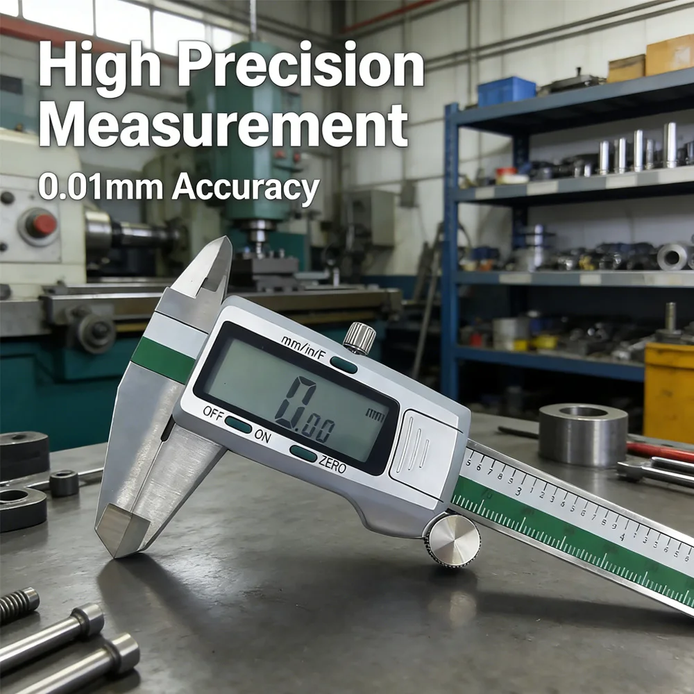 6 Inch 150mm Digital Vernier Caliper Stainless Steel Micrometer Measuring Tool Depth Ruler Messschieber Paquimetro