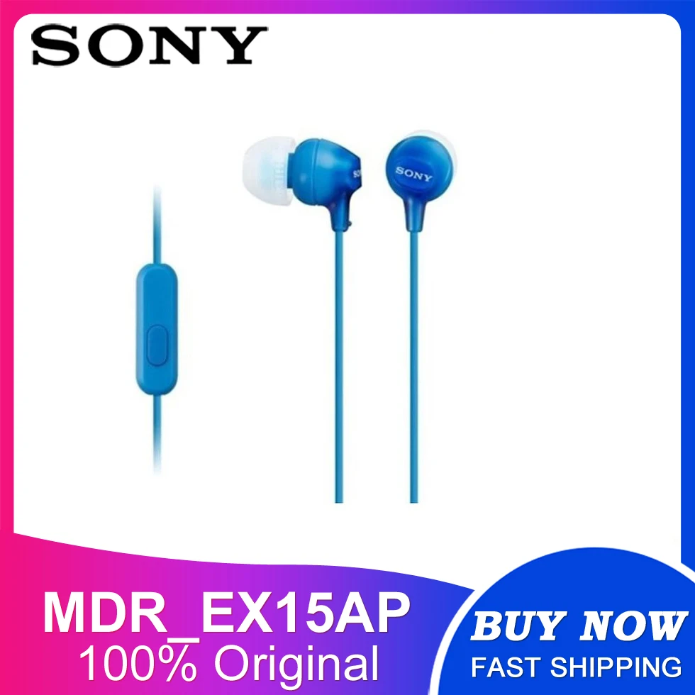 100% Original Sony MDR-EX15AP EX Stereo Headphones with Mic Shopee Singapore