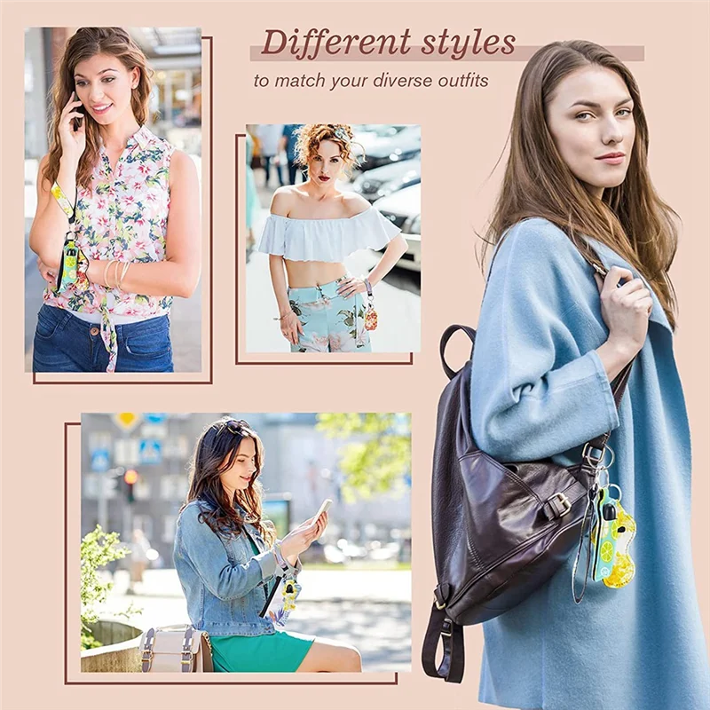 25PCS Sublimation Blanks Wristlet Set Lipstick Holder Keychain Makeup Pouch, Keychain Holder For DIY Craft Gift