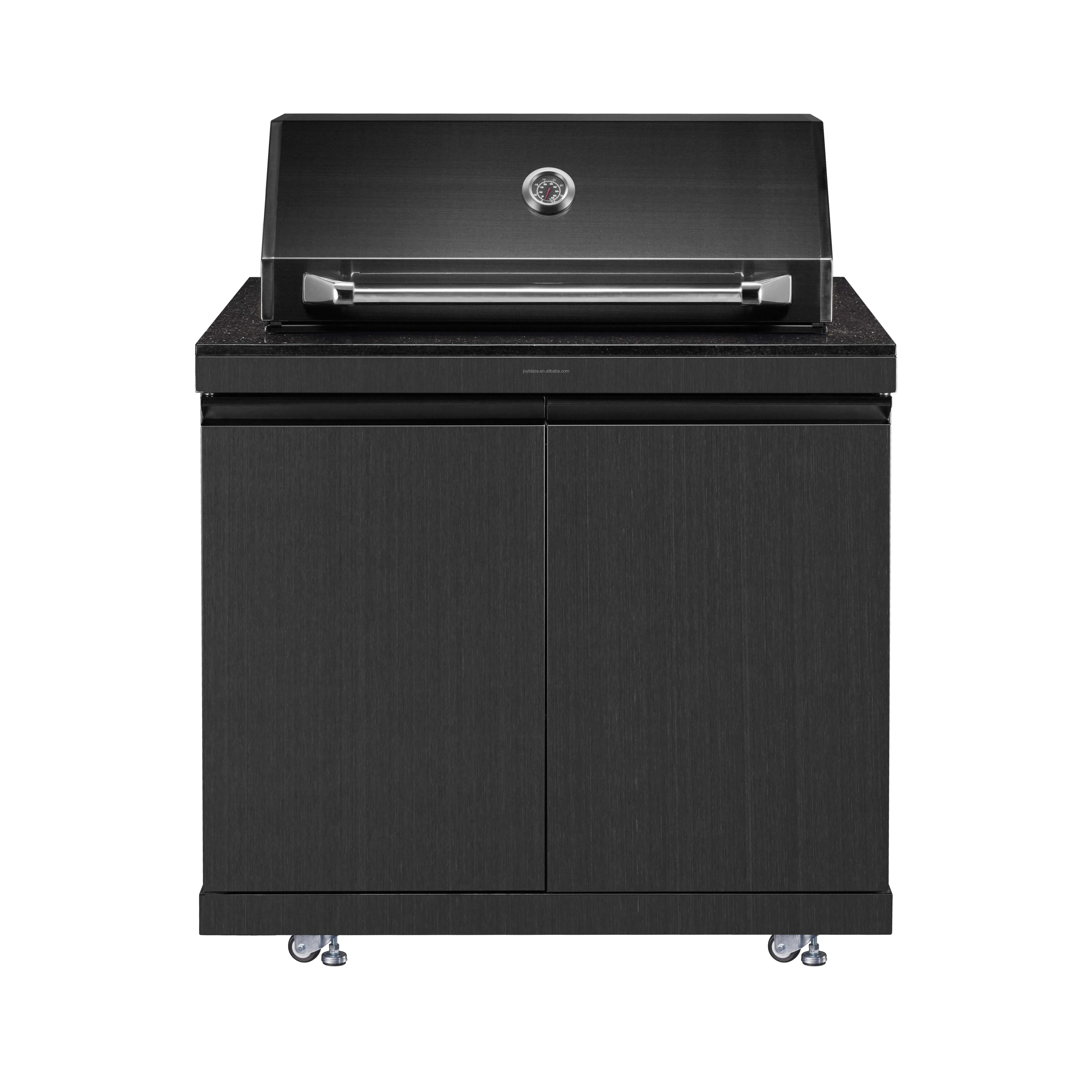 

Modern Outdoor Kitchen Offset Charcoal Grill Portable 5-Person BBQ Grill with Free Standing or Built-in Design for Home Parties