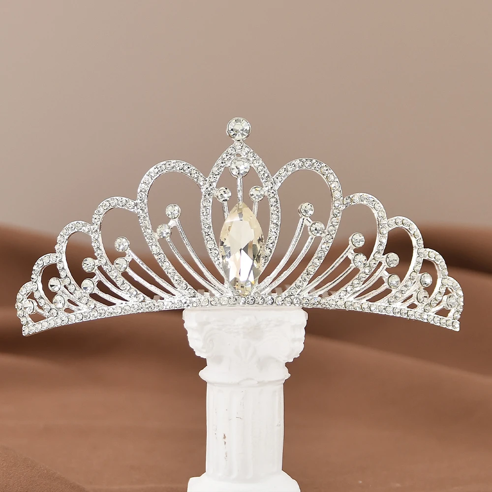 Kinder Mode Kristall kronen Haarkamm kleine Prinzessin Perle Strass Diademe für Mädchen Geburtstags feier Haarschmuck