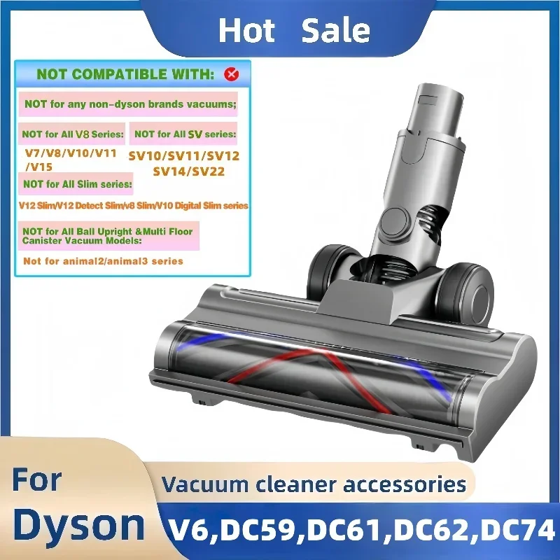 Accessoires pour aspirateur Dyson V6, rouleau à poils en forme de V, pièces de rechange avec lumières LED pour DC59 DC61 DC62 DC74