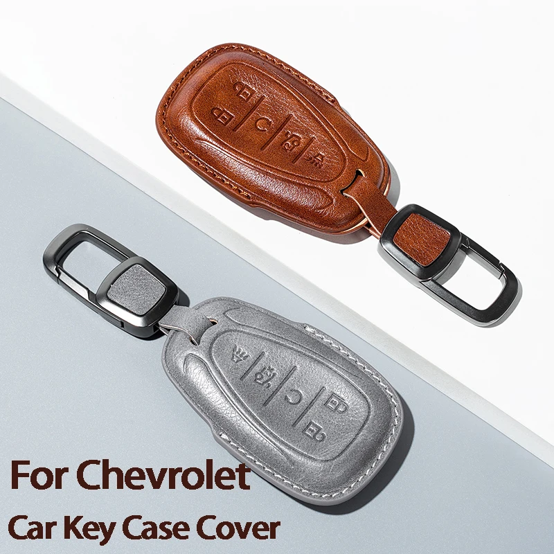 

Leather Car Key Case Cover Holder For Chevrolet Malibu XL Cavalier Equinox Monza Blazer Key Case Shell Keychain Accessories