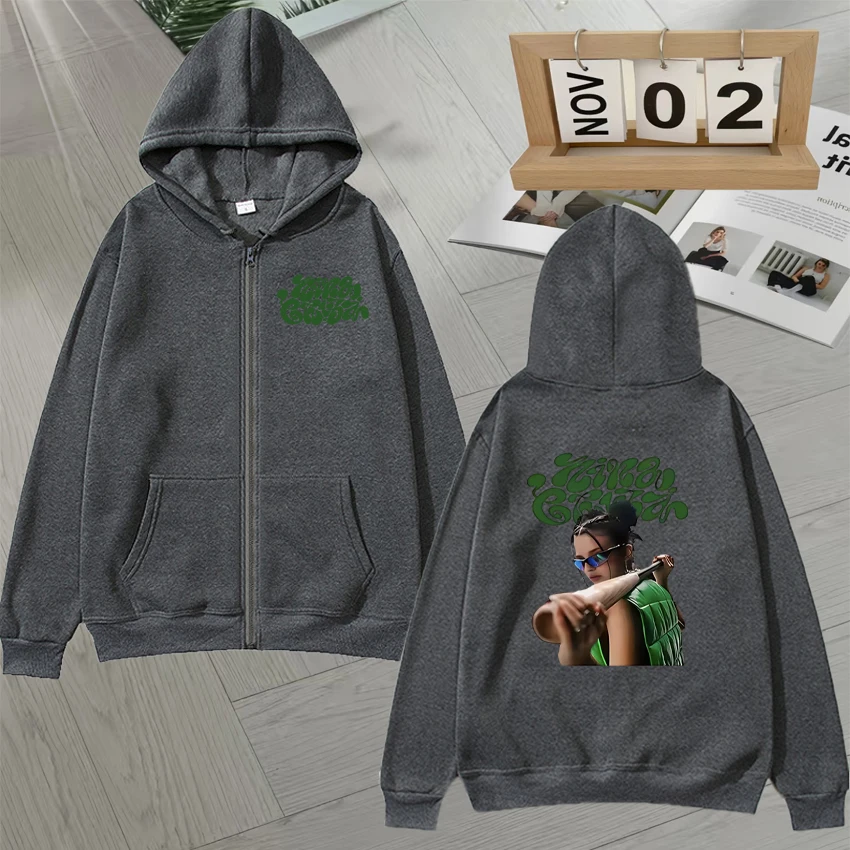 เสื้อแจ็คเก็ตฟลีซ Nina Chuba Tour Album 2025 ฤดูใบไม้ร่วง ฤดูหนาว สำหรับผู้ชายและผู้หญิง สไตล์สตรีทแวร์ ซิปแบบรูดขึ้น เสื้อสเวตเชิ้ตแขนยาวสไตล์โกธิค มีซิปและฮู้ด